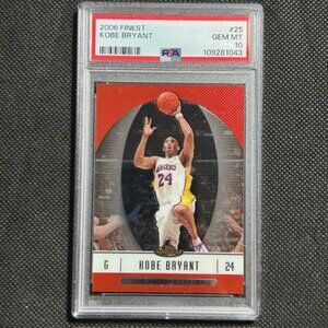 2000-01 TOPPS FINEST KOBE BRYANT PSA 10 GEM MINT #8 LOS ANGELES LAKERS
